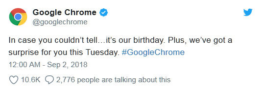Google Chrome將迎來10周年紀(jì)念日，明日將放送驚喜
