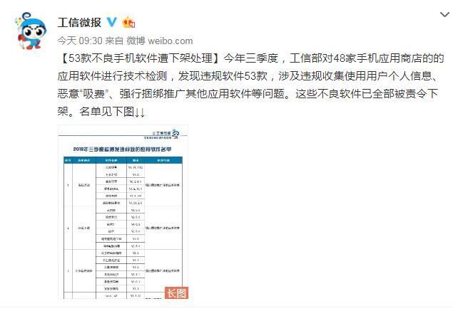 53款A(yù)PP吸費(fèi)，工信部：涉嫌違規(guī)已被責(zé)令下架